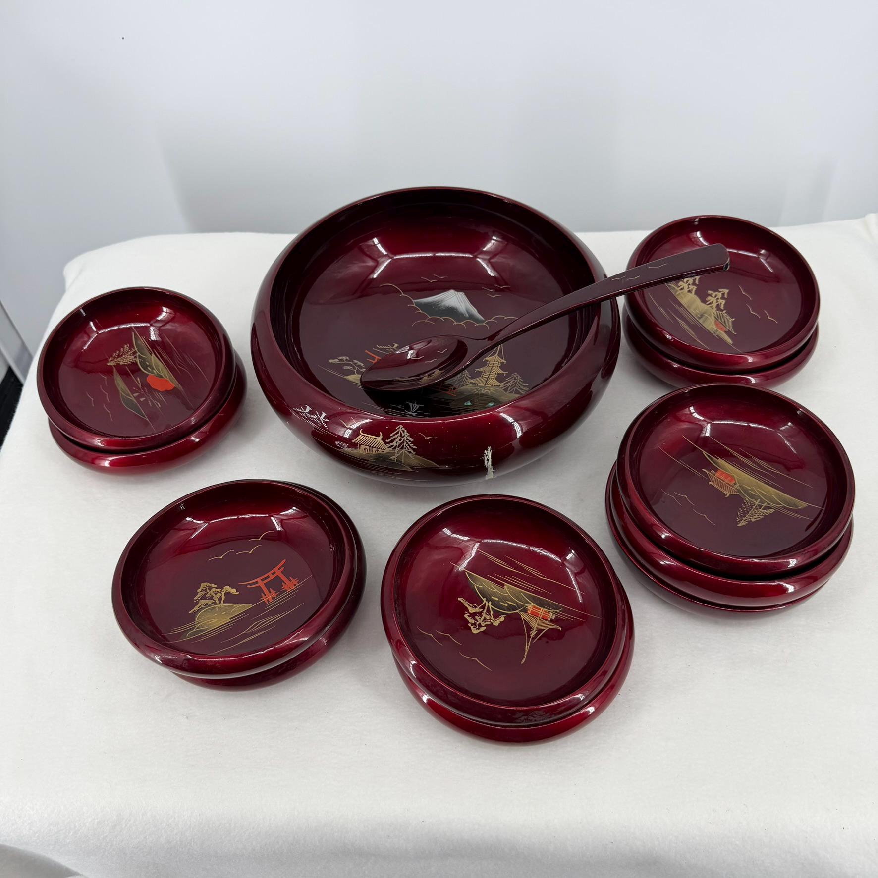 富士見山水　お膳 Mt Fuji Dinnerware - Etsy