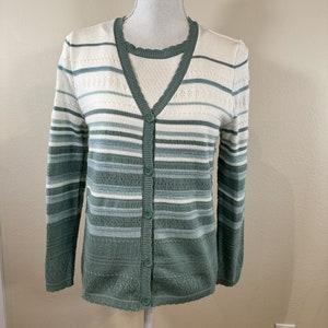 Cardigan Alfred Dunner Taille 12 - Noir Et Blanc Avec Boutons Dorés - Occasion Très Bon état