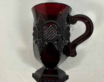 Vintage Avon Cape Cod Red Glass Wine Glass with Handle