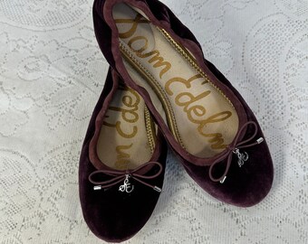 Sam Edelman, Women's "Felicia", Ballet Flats, Burgandy, Leather Sole, EU size 36, USA Ladies Size 5.5 M