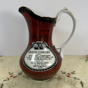Vintage Mid-Century Modern formalities Baum Bros. &quot;Melody Mahogany Collection&quot; Pitcher Very rare 10&quot; tall