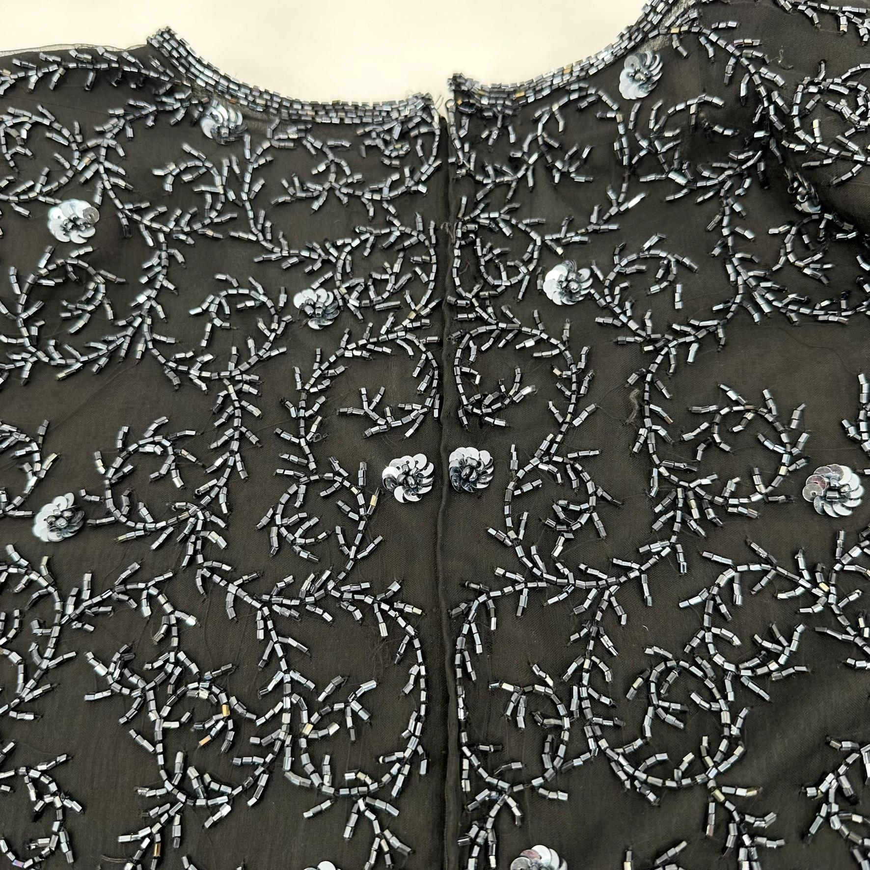Haut vintage années 80 Laurence Kazar noir soie dorée