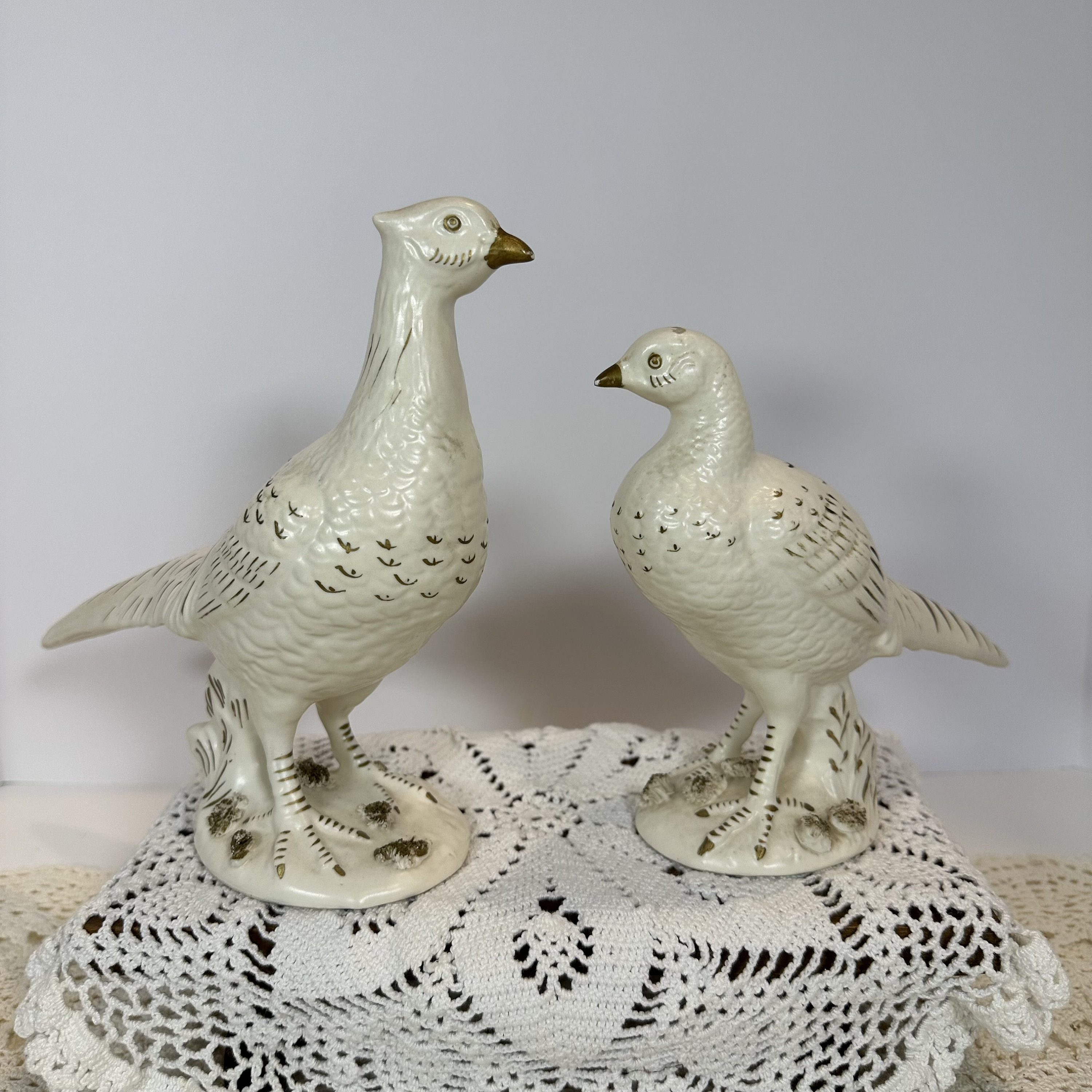 Vintage 1950s Norcrest Japan Numbered Pheasants/bird Statues Porcelain