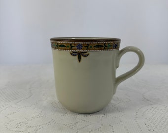 Vintage, Noritake Stoneware Chaparral 8482 Mosaic Mug Cup Beige, coffee/teacup, mug, Stoneware mugs, 4" inches, 12oz