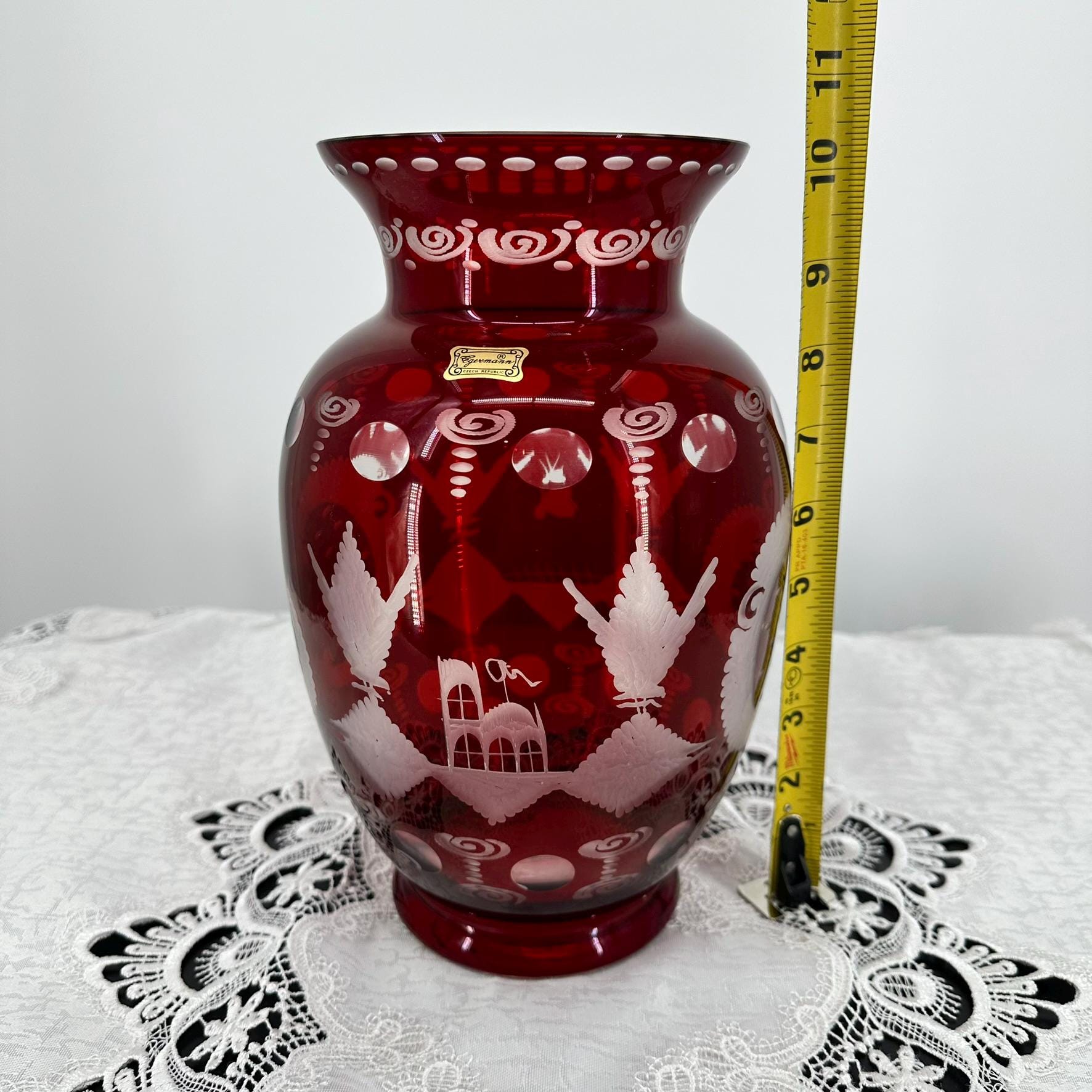 Bohemia Glass オブジェ　気泡入り Vintage, Egermann Bohemia Crystal Czech Republic Handblown Glass