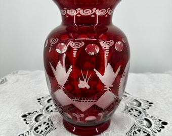 Vintage, Egermann Bohemia Crystal Czech Republic Handblown Glass