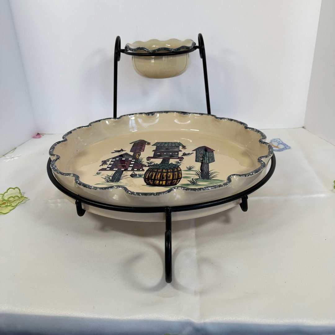 HOME & GARDEN Party Ltd., Birdhouse Design Chip and Dip Set, Metal