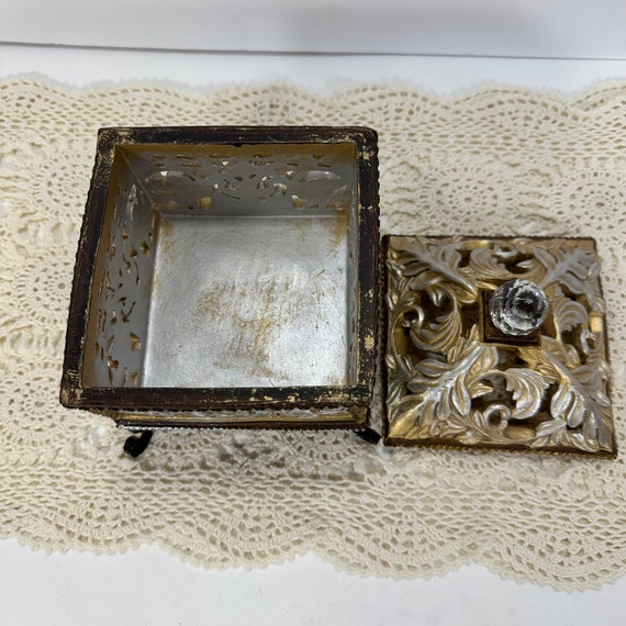 Vintage Wooden like (resin) Trinket/Jewely box, w… - image 3
