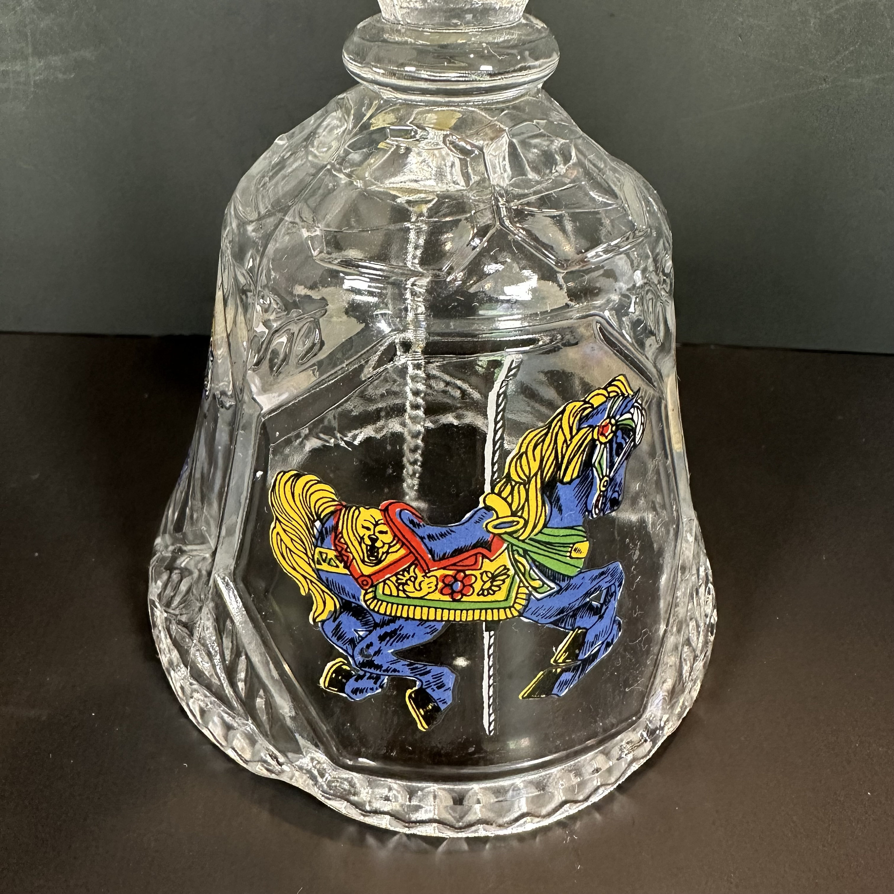 Crystalbell Crystal Bell With Carousel Horse and Designs All Around, Beautiful ...