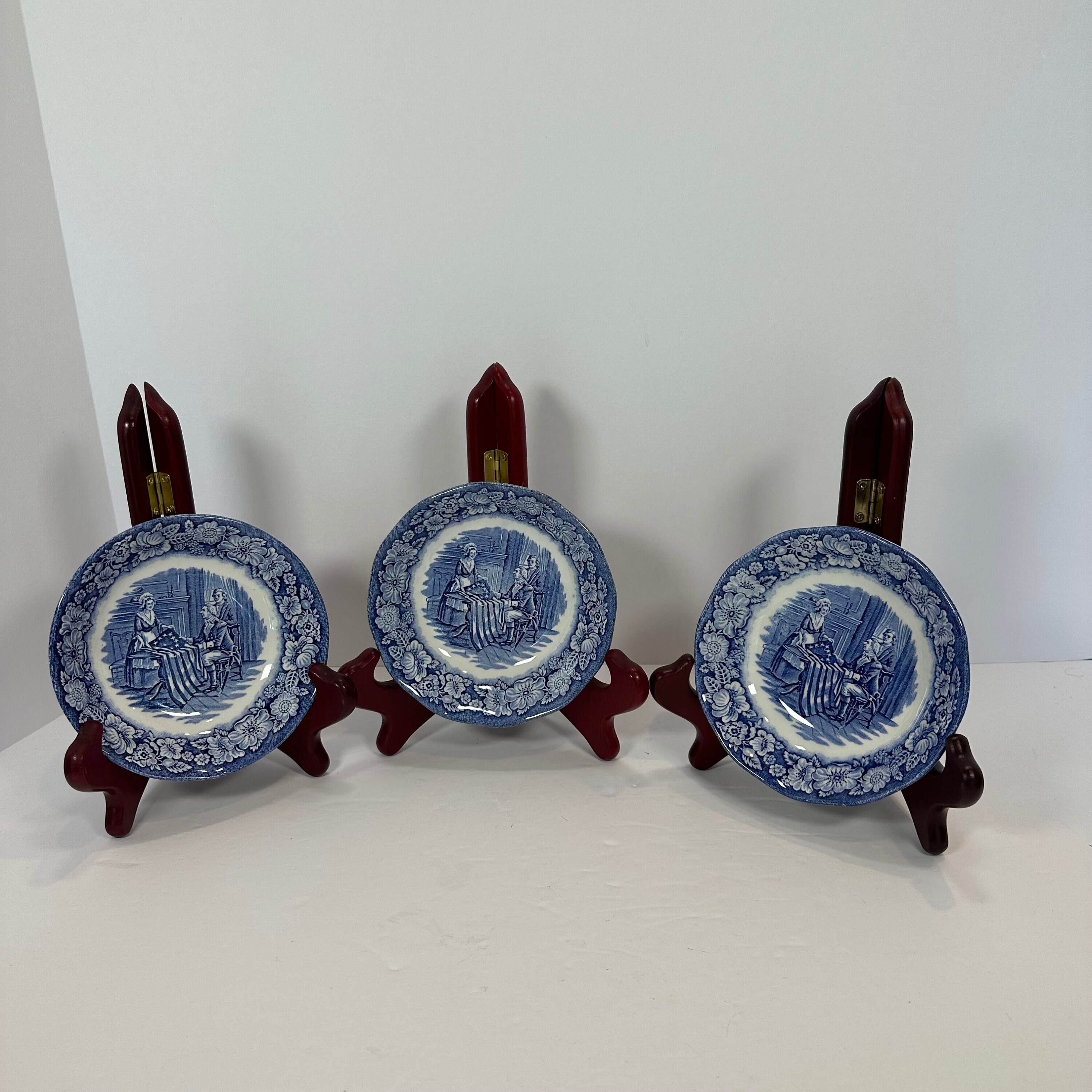 Vintage Liberty Blue Bowls, Betsy Ross Colonial Collection, Made