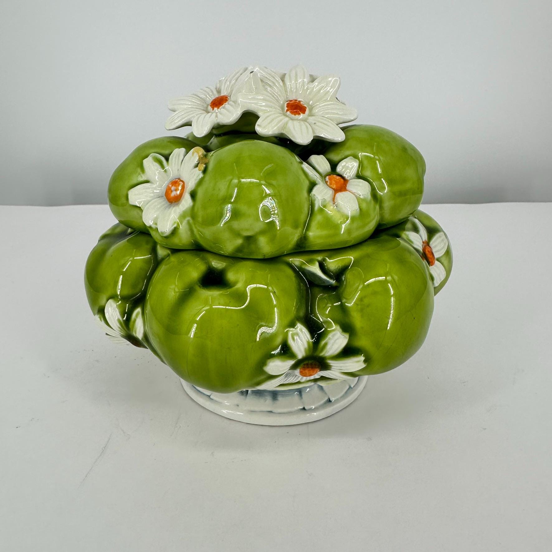 ヴィンテージ 60年代、蓋付き磁器製キャンディ/小物/スナック皿