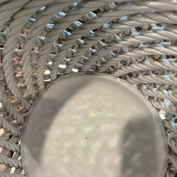 ヴィンテージ イタリア製 陶器 編み込み バスケット ウィーブ カシュ