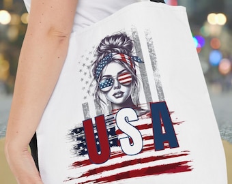 American Flag Tote Bag: Patriotic USA Design