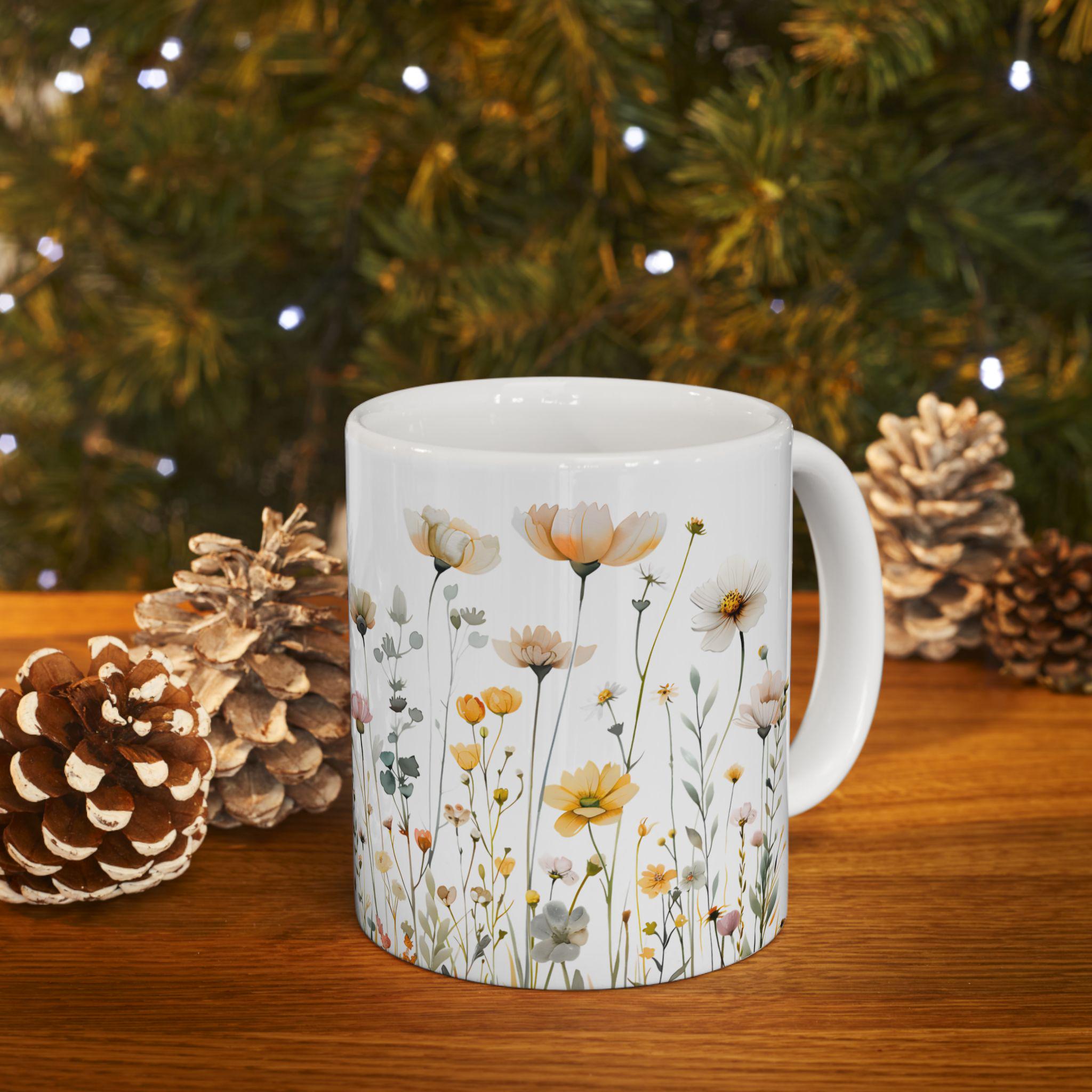 Wildflower Ceramic Mug | Floral Illustration, 11oz or 15oz - Etsy