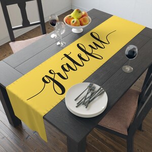 Grateful Script Table Runner | Cotton Polyester