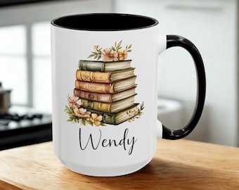 Floral Books Ceramic Mug | Bookworm Coffee Cup