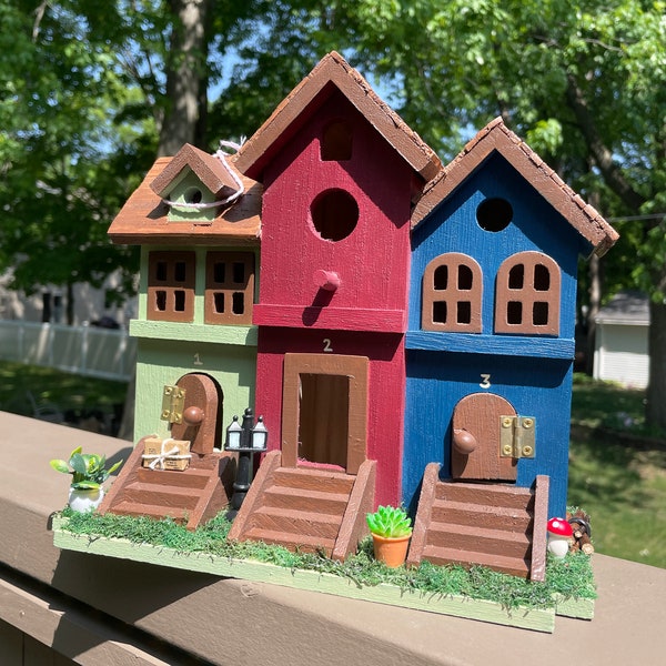 Hand painted condo birdhouse