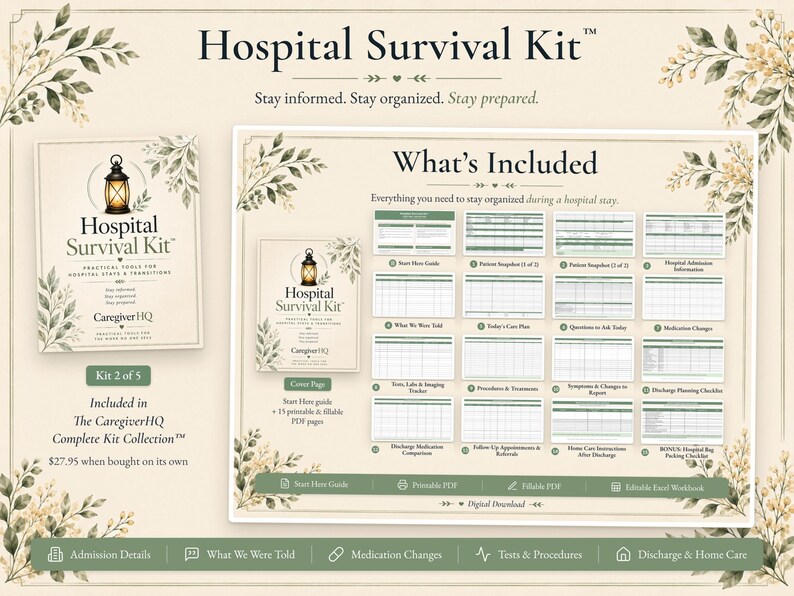 Caregiver Binder Bundle, Medical Binder Printable, Hospital Planner, Christian Caregiver Gift | CaregiverHQ Complete Kit Collection image 5