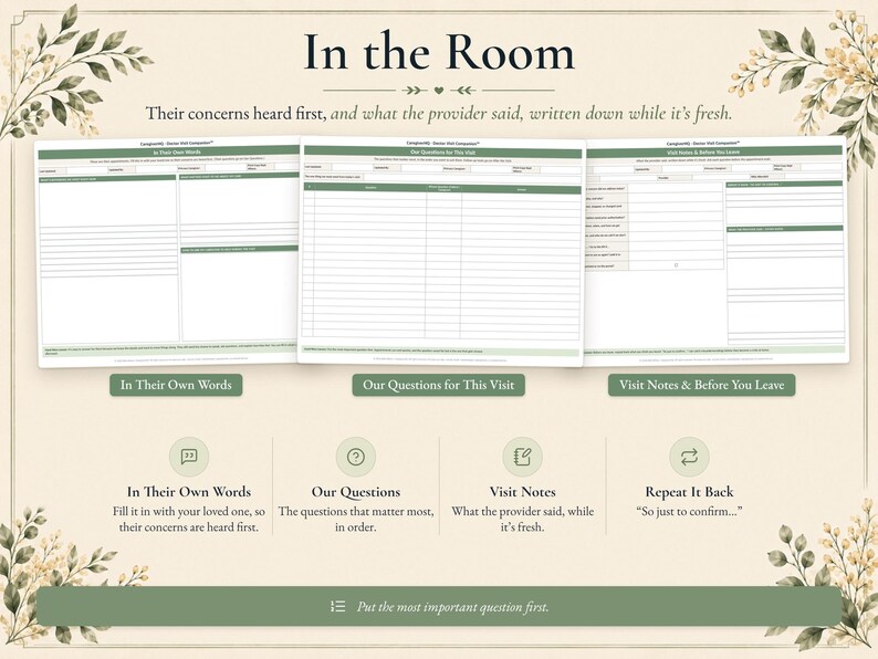 Doctor Appointment Organizer and Visit Log, Caregiver Binder Printable, Fillable PDF, Excel | CaregiverHQ - Doctor Visit Companion image 4