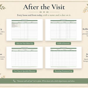Doctor Appointment Organizer and Visit Log, Caregiver Binder Printable, Fillable PDF, Excel | CaregiverHQ - Doctor Visit Companion image 7