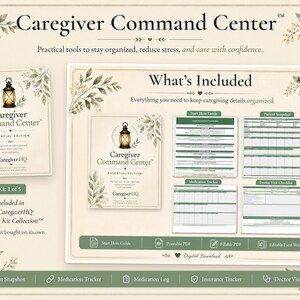 Caregiver Binder Bundle, Medical Binder Printable, Hospital Planner, Christian Caregiver Gift | CaregiverHQ Complete Kit Collection image 4