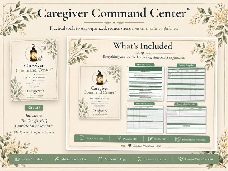 Caregiver Binder Bundle, Medical Binder Printable, Hospital Planner, Christian Caregiver Gift | CaregiverHQ Complete Kit Collection image 4