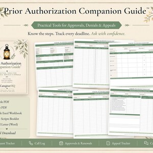 Prior Authorization Tracker and Appeal Letter Template, Caregiver Binder Printable | CaregiverHQ - Prior Authorization Companion Guide