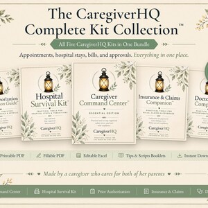 Caregiver Binder Bundle, Medical Binder Printable, Hospital Planner, Christian Caregiver Gift | CaregiverHQ Complete Kit Collection