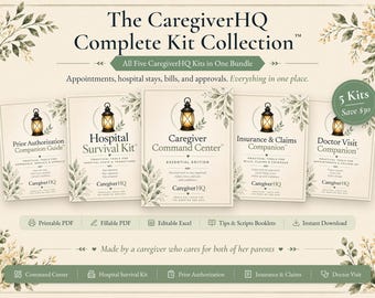 Caregiver Binder Bundle, Medical Binder Printable, Hospital Planner, Christian Caregiver Gift | CaregiverHQ Complete Kit Collection