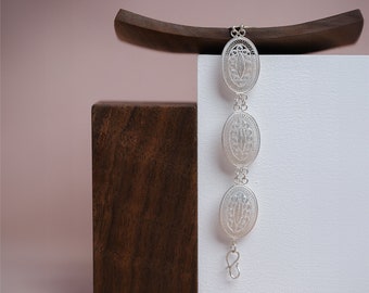 Filigree Floral Bracelet, Ethnic Style Bracelet, Sterling Silver Bracelet, Handcrafted Artisan Piece
