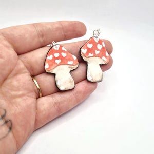 Handmade Polymer Clay Mushroom Earrings: Cottagecore Fungi Jewelry