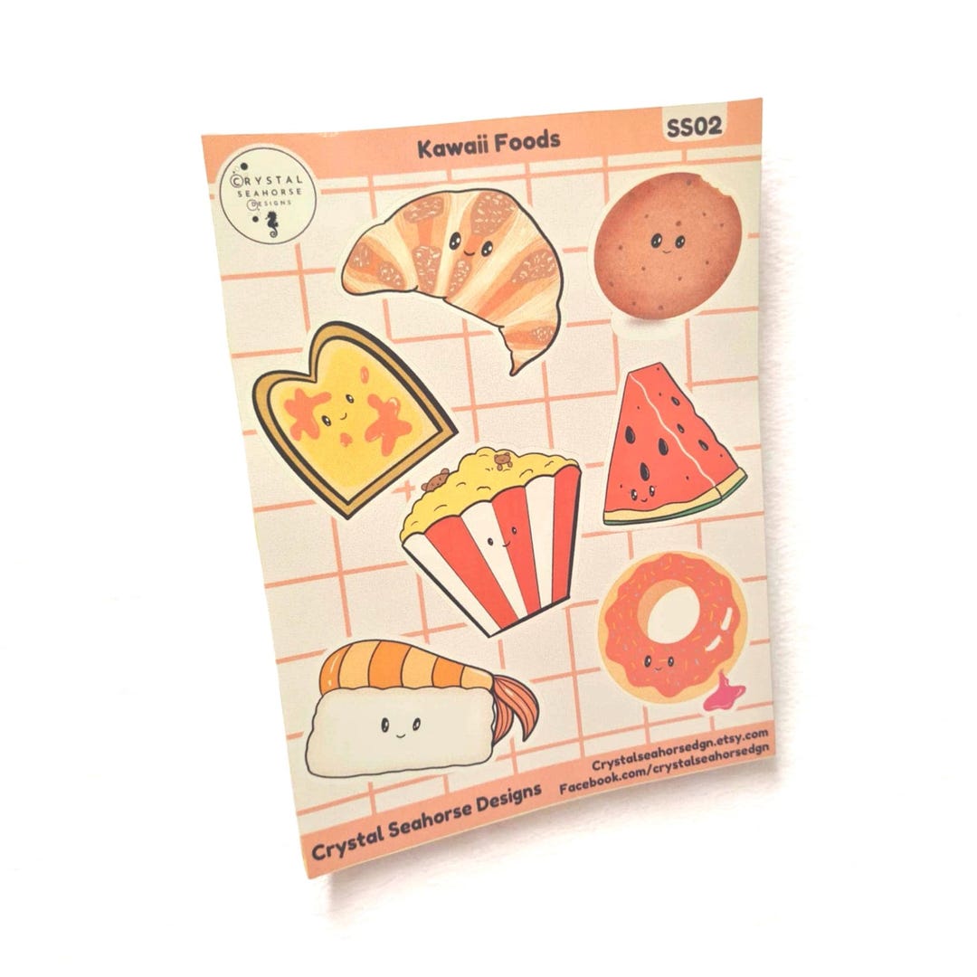 Cute Sticker Sheet, Kawaii Food Stickers, Mini Food Kiss Cut Stickers ...