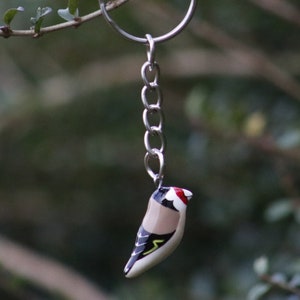 Goldfinch bird keychain, Carduelis carduelis