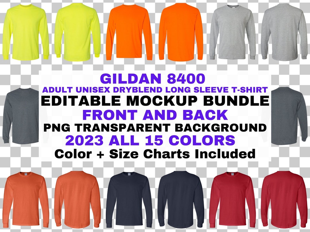 Gildan 8400 Mockup Bundle Long Sleeve Tshirt Mock up Gildan - Etsy