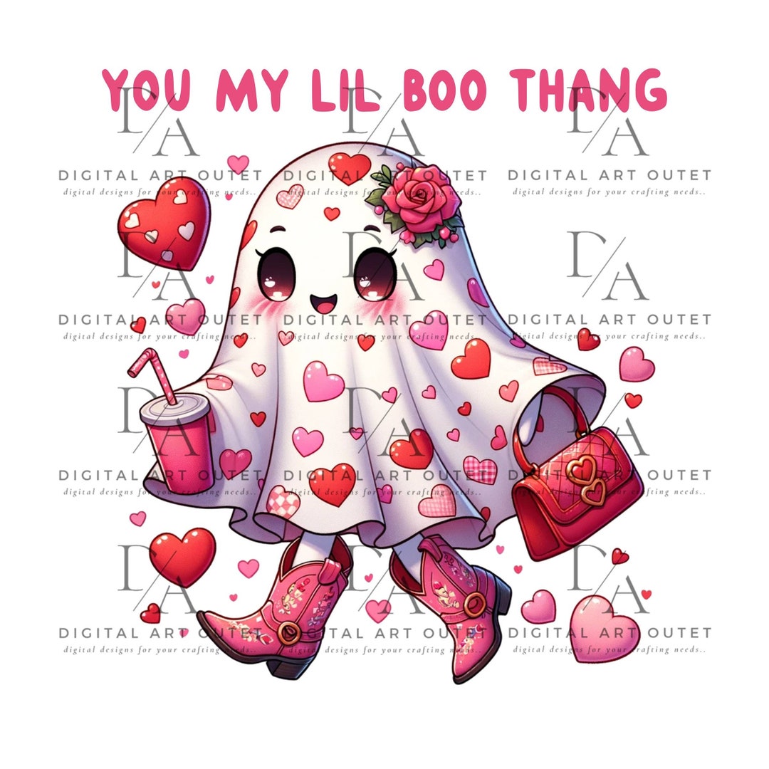 Cute You My Boo Thang Valentine's Day Ghost Sublimation PNG - Etsy