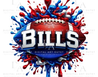High School Bills Football PNG Sublimation Design