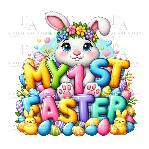 Cute My First Easter PNG Sublimation Design