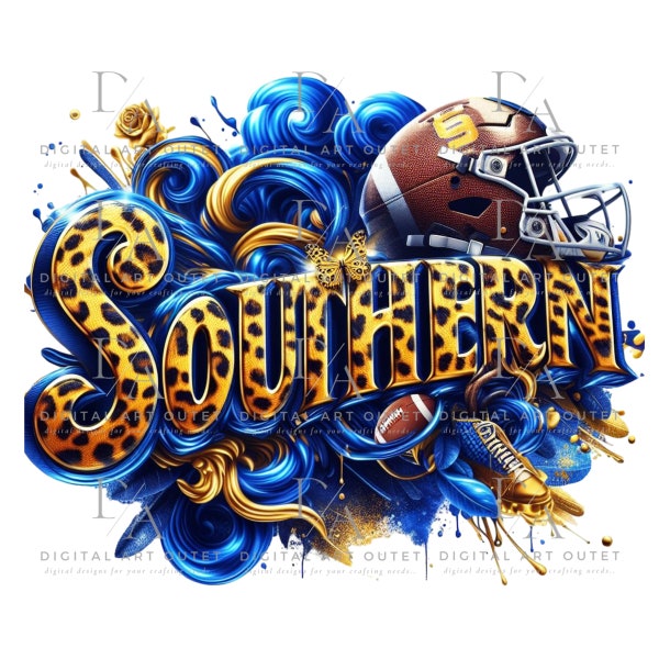 Transparent Southern University Jaguars PNG Sublimation Design