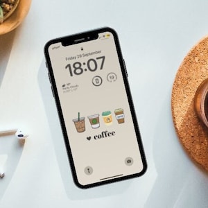 Neutral Aesthetic Coffee Phone Wallpaper | Look Screen | Minimal iPhone lock screen | Aesthetic phone background | Instant Download
