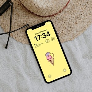 Cute Ice Cream Phone Wallpaper | Home screen | Cute iPhone lock screen wallpaper | Gelato wallpaper | Instant Download