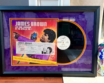 James Brown Autographed and Framed Record with JSA Certification