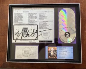 Rare Kanye West Autographed 2005 Grammy Award Plaque - Official Vehicle