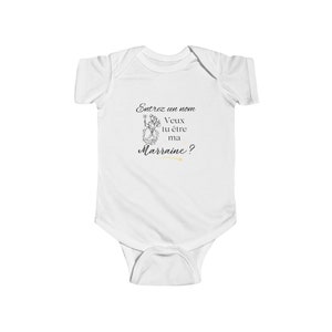 La Future Marraine est-elle Prête? Proposition Marraine Grenouillère de bébé filleul Demande une Marraine Magique! Will you be my Godmother?