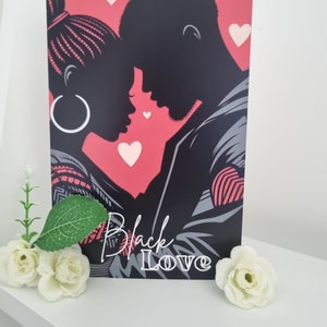 CARTA COPPIA NERA, Biglietti anniversario neri, Biglietto coppia San Valentino nero, Amore nero, Biglietti di auguri neri, Il nostro amore, Afroamericano
