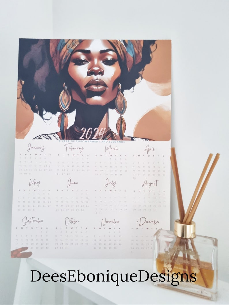 A3 Black Woman Poster Kalender 2024 ungerahmt glänzende Etsy.de