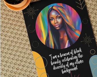 10 BLACK WOMAN AFFIRMATION Cards, Black Woman Art, Motivational Cards, Positive Empowering Quotes, A7, Good Vibes, Black Girl Magic
