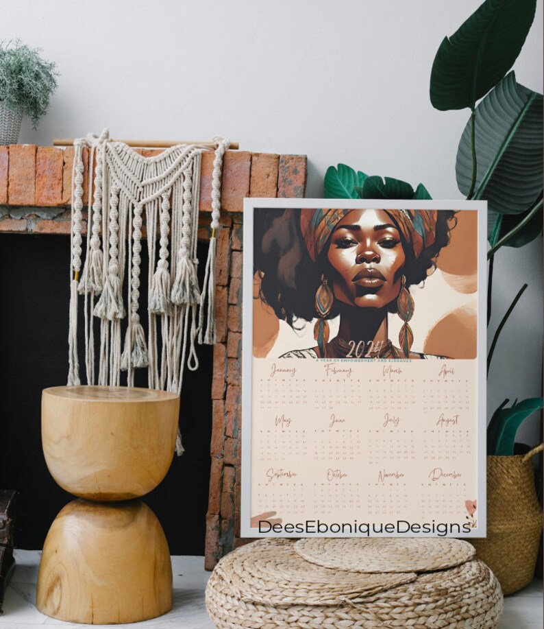 A3 Black Woman Poster Kalender 2024 ungerahmt glänzende Etsy.de