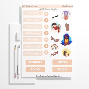 PEGATINAS PARA EL CUIDADO PERSONAL MENALIN, papelería bonita para el planificador, accesorios para el planificador, amor propio, regalo para el cuidado personal, decoración del planificador, pegatinas diarias