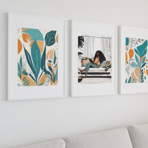 3 BOHEMIAN STYLE BLACK Art, Black Woman Art, African American, Woman Poster, Gift For Her, Black Girl Relaxing, Black Girl Magic, Boho Art