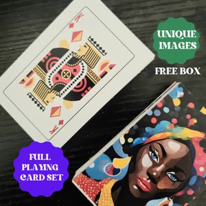 Cartas de JOGO BLACK QUEENS, Baralho de cartas Black Woman, Baralho personalizado, Cartas de jogo exclusivas, Presente de jogo de cartas